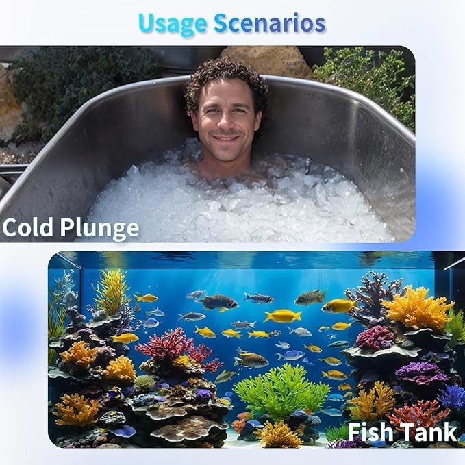 Aquarium U-V Filter Dual Spout 600GPH for Large 100-300 Gallon Fish Tank Silent Canister Internal Filter Cold Plunge Tub Koi Pond Filter, Green Clean Machine Deodorization for Saltwater Freshwater-PawvioPets