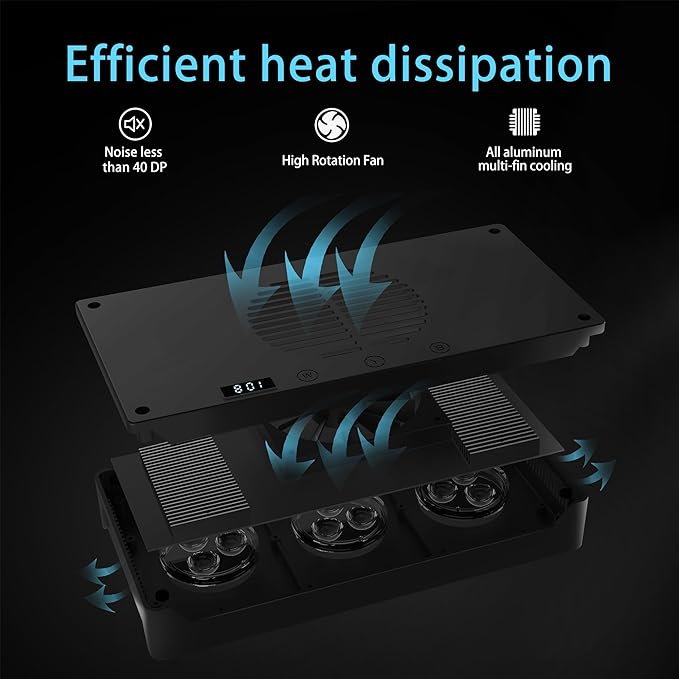 Aquarium Light –3rd Generation A029 Aquarium LED Light 30 Watts Saltwater Light with Touch Control, 5W LED Chips for Coral Reef Nano Fish Tank Marine Tanks with Timer & Screen (A029)-PawvioPets