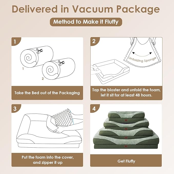 EHEYCIGA Memory Foam Dog Bed for Medium Size, Orthopedic Dog Sofa with Sides and Waterproof Liner, Washable Bolster Pet Couch with Removable Cover, 30x20x6.5 Inch, Green-PawvioPets