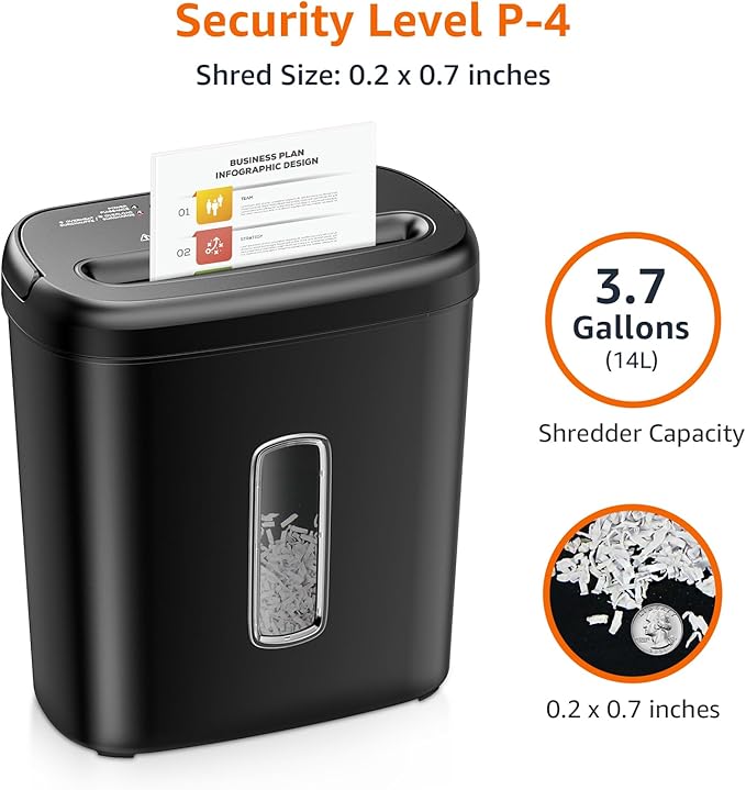 Amazon Basics 8-Sheet Cross Cut Paper Shredder and Credit Card Shredder - Black-PawvioPets