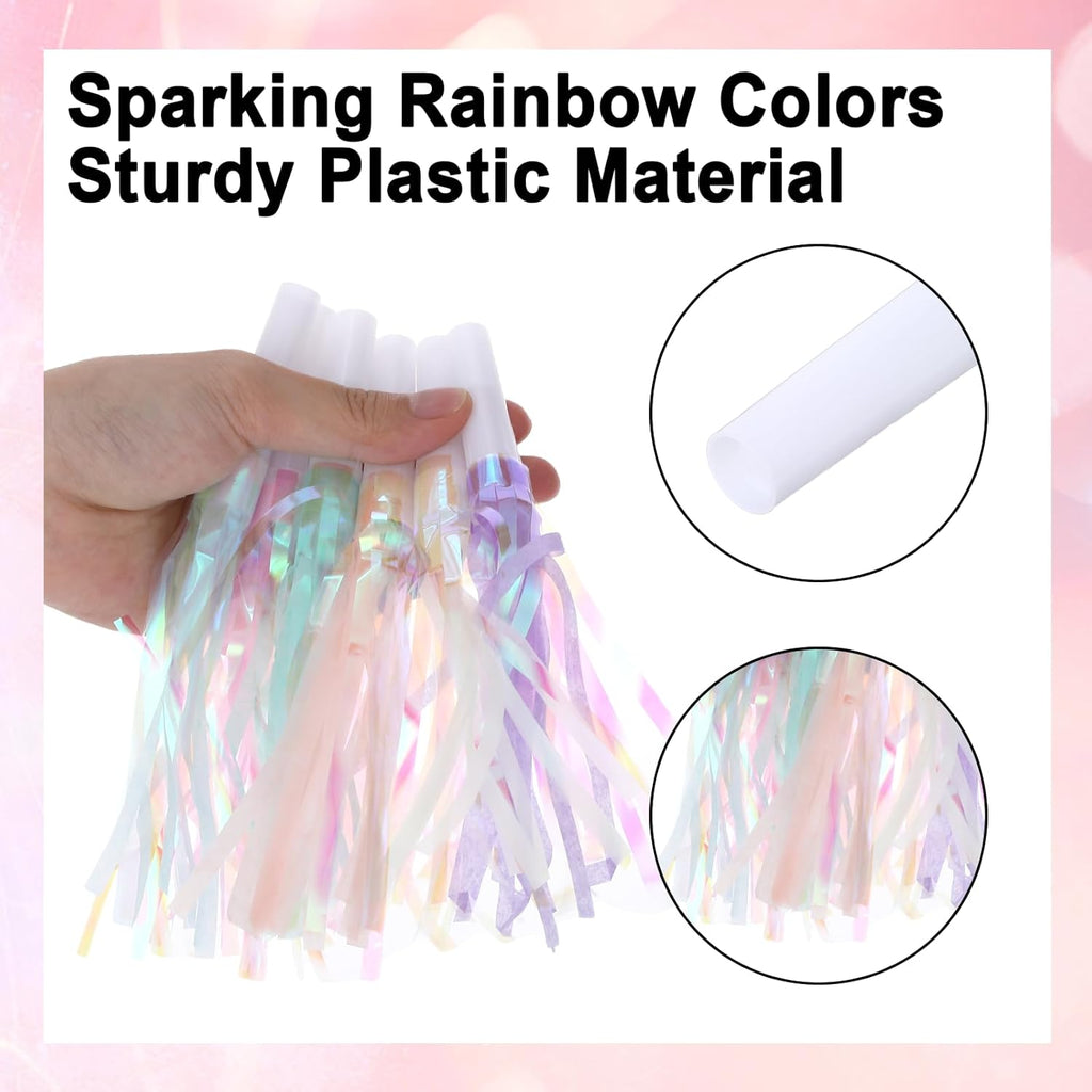 36 Pcs Mermaid Party Blowers, Glitter Fringed Noise Makers, Blow Horns for Mermaid Birsthday Favor Decorations, Celebrations, Graduation Events, Sporting Gatherings and More