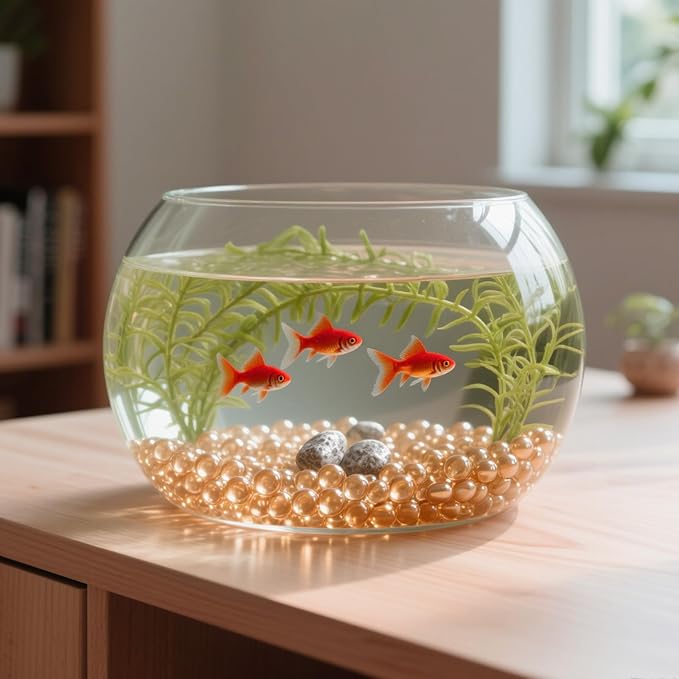 2.16LB Glass Beads Vase Filler Aquarium Gravel Decor Flat Glass Marbles Gems Pebbles Fish Tank Rocks Home Decorative Art Craft - Champagne-PawvioPets