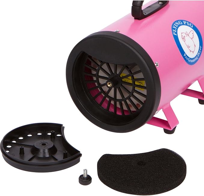 Flying Pig High Velocity Dog Pet Grooming Dryer w/Heater (Model: Flying One, Pink)-PawvioPets