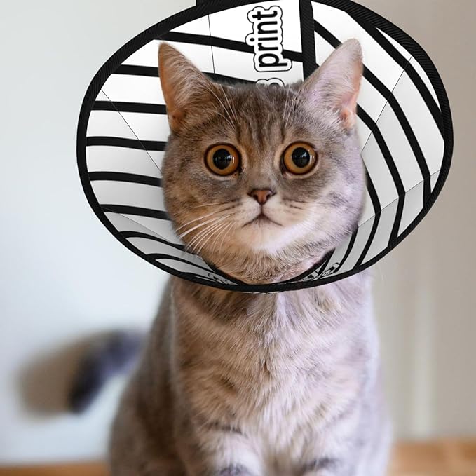 Custom Cat Cone Collar Soft Lick Prevention Pet Recovery Collar for Spay Safety Elizabethan Collar-PawvioPets