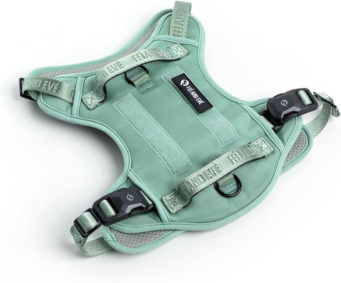 2025 New Edition, Fei & Eve MagEase Dog Harness - 3-Second Magnetic Buckles | 3-Point No-Pull Control | Heavy-Duty 900D Nylon | Dual Safety Handles | Breathable Mesh | Adjustable Fit | Large, Green-PawvioPets