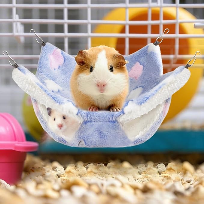 4 Pcs of Rat Hammocks Small Animal Hammock Rat Hanging Bed Guinea Pig Hammock Guinea Pig Accessories for Small Animals Cage Chinchilla Parrot Sugar Glider Ferret Squirrel-PawvioPets