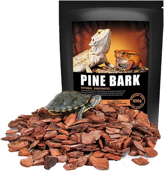BNOSDM Reptile Cork Bark Substrate Bedding Tortoise Natural Cork Wood Chips Reptile Breeding Bedding Habitat Decor for Ball Python Lizard Snake Spiders Geckos Bearded Dragons Hermit Crabs （0.99LB）-PawvioPets