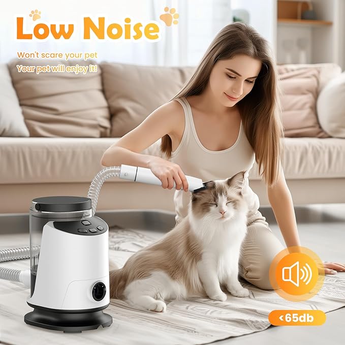 Dog Grooming Vacuum & Dryer & Clippers for Shedding Grooming, 3L Canister for Large Dog, 3 in 1 Grooming Kit for Dogs at Home, Adjustable Temperature and Airflow Pet Grooming Kits.-PawvioPets