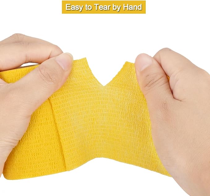 12 Pack Self Adhesive Bandage Wrap 3 inch X 5 Yards Elastic Self Adherent Cohesive Bandage for Ankle Wrist Sports Athletic Tape Pet Vet Wrap for Horses Dog First Aid Tape-PawvioPets