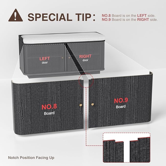 Dark Grey 39.4" W 2-Tier Shoe Bench with Storage | Entryway Bench with Padded Cushion, Sliding Doors & 5 Hooks-PawvioPets