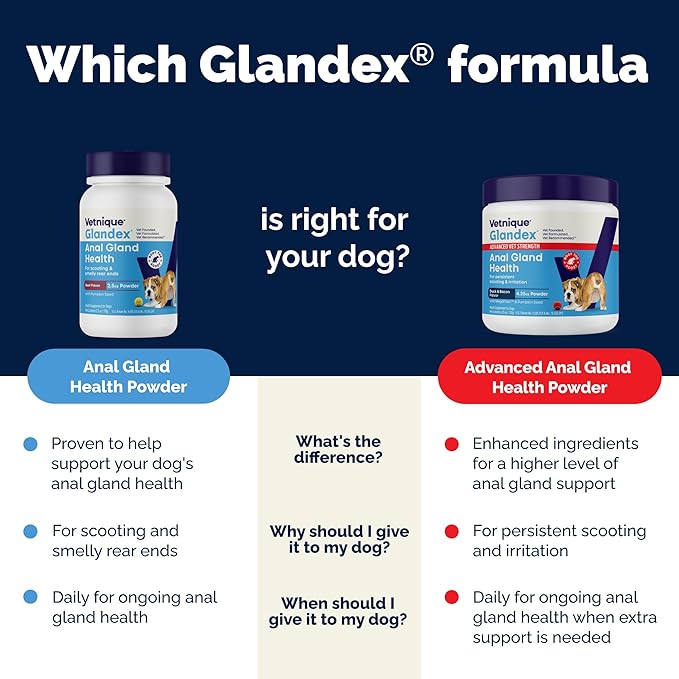 Glandex Dog Fiber Supplement Powder for Anal Glands with Pumpkin, Digestive Enzymes & Probiotics - (Regular or Advanced Strength) - Boot The Scoot (4.25 oz, Advanced Strength Duck & Bacon)-PawvioPets