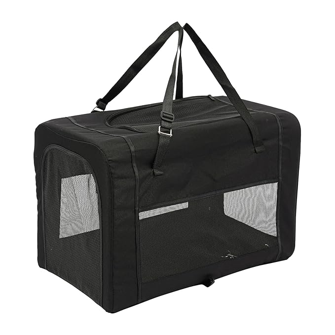 Double Pet Stroller for Dogs and Cats, Foldable Dog Stroller Travel Carriage with Detachable Carriers, Safety Belts, and 4 Lockable Wheels for Small to Medium Pets (Black)-PawvioPets