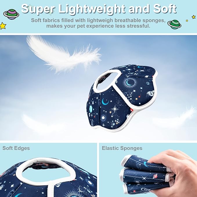 Depets Cat Cone Collar Soft, Adjustable Lightweight Cat Recovery E Collar to Stop Licking for Puppy Rabbit, Waterproof Pet Cone for Small Animal After Surgery Grooming, Neck Girth 9.5 in-PawvioPets