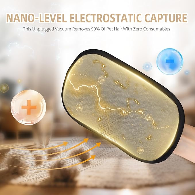 2𝑷𝒄𝒔 Pet Hair Removal Glove for Cats & Dogs, Newly Pro Five-Finger Electrostatic Pet Hair Remover Gloves, Reusable & Washable Magic Brush Pet Hair Removal Tool for Couch, Clothing, Carpet, Car Seat-PawvioPets