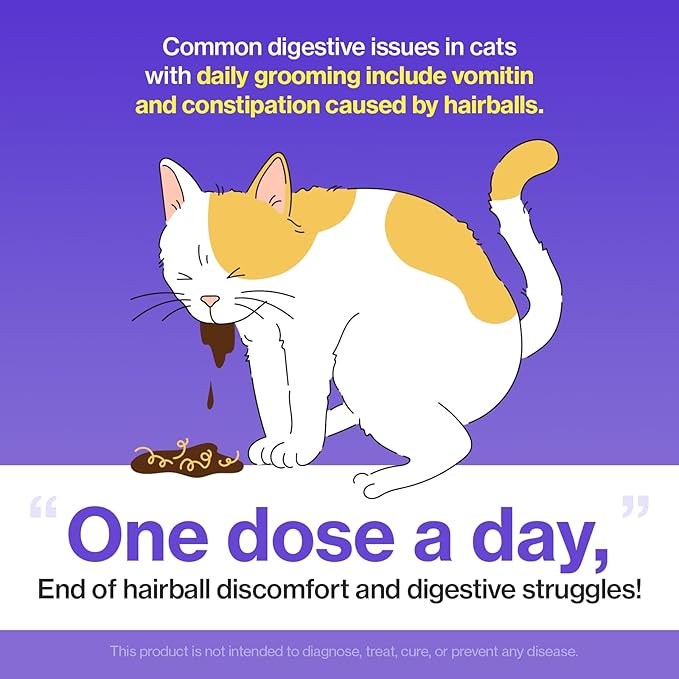 Dr.by HB Care Hairball Supplement for Cats– Hairball Relief Furball Control Remedy & Digestive Support Supplements with Omega-3, Chitosan-30 Individuallly Packaged (1 Pack, 30 Count)-PawvioPets