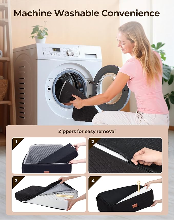 Dog Car Seat for Large Medium Dogs, Pet Car Seat Under 55 lbs or 2 Puppies, Removable Washable Pets Travel Booster Bed for Automotive Backseat with Comfy Thick Cushion, 2 Safety Leashes(Black/Gray)-PawvioPets