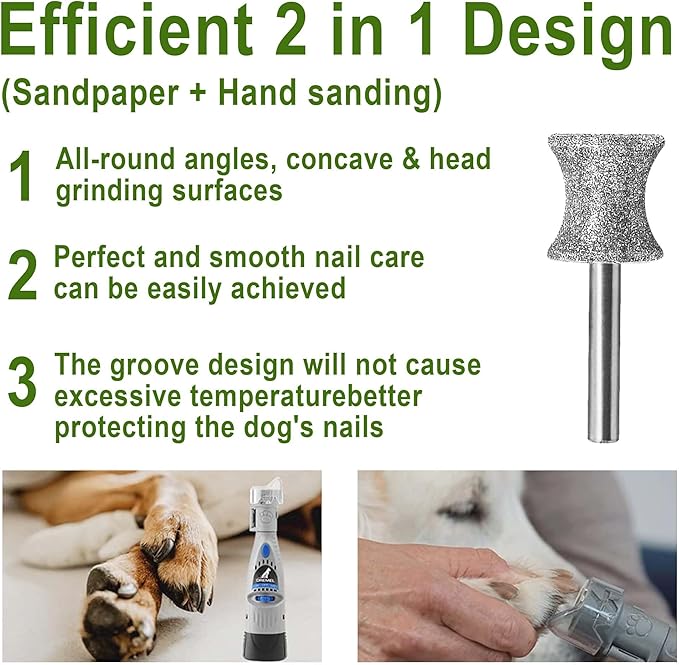 Diamond Dog Nail, 1/8'' Nail Tool for Dogs, for Animals Nail Care & Home Grinder Tools for Dogs-PawvioPets