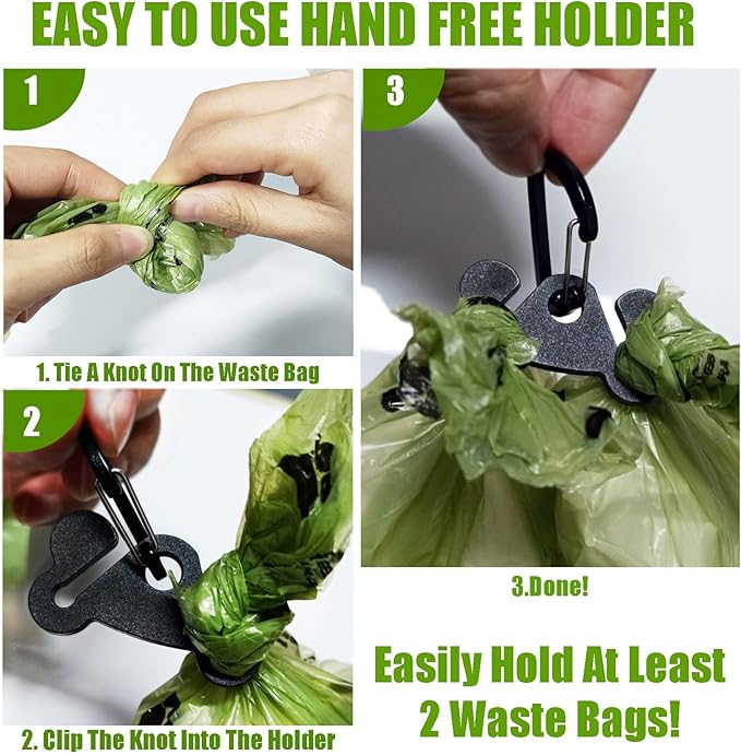 Dog Waste Bag Dispenser Pet Poop Bags Holder for Doggie Waste Bags Dispensers Soft Fabric Zipper Small Doggy Puppy Pouch for Leash Accessory Attachment with Carrier (Black)-PawvioPets