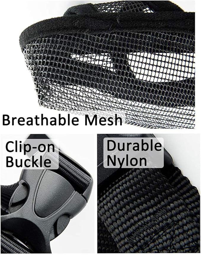 Crazy Felix Nylon Dog Muzzle for Small Medium Large Dogs Poodle Labrador Golden Retriever Doberman, Air Mesh Breathable and Drinkable Pet Muzzle for Anti-Biting Chewing Scavenging(Black,XL)-PawvioPets