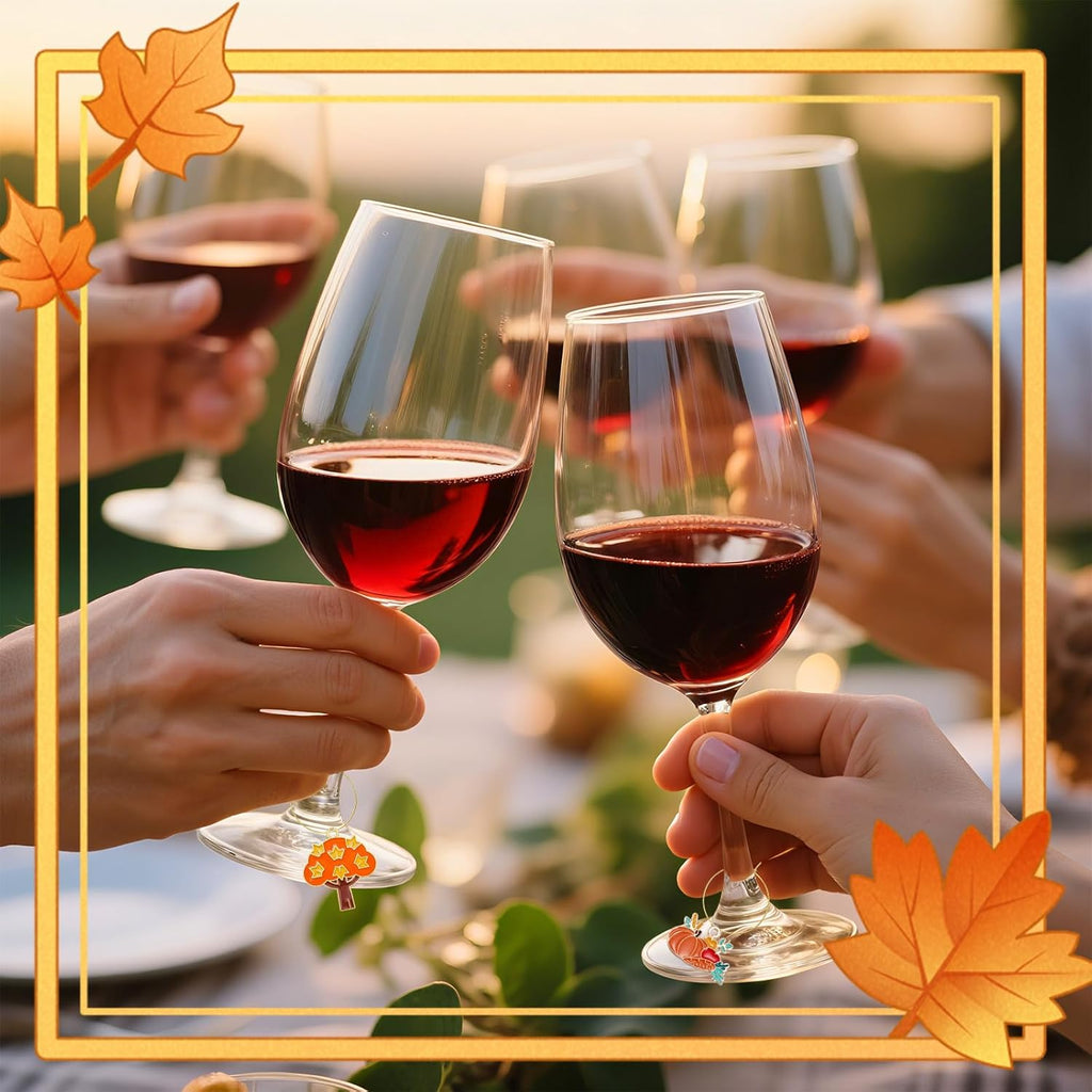 30PCS Wine Glass Charms Identification Markers for Stem Glasses, Wine Tasting Party Favors Holiday Decorations