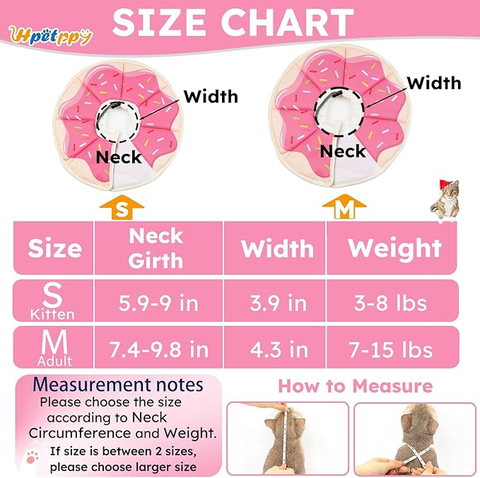 Cat Cone Collar Soft, Waterproof Cat Recovery Collar After Surgery, Adjustable Pet Donut Collar, Safety Elizabethan Collar to Prevent Licking Wounds for Kittens, Pet Cone Alternative-PawvioPets