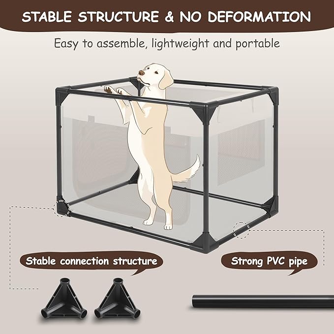 Dog Crate - Soft Pet Kennel for Dogs/Cats, 3-Door Breathable Travel Cage with Mesh Window, Portable Dog Kennel for Indoor & Outdoor，Blue-M-PawvioPets