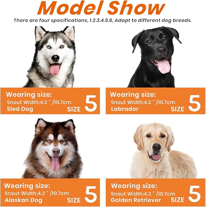 Dog Muzzle, Basket Muzzle Anti Biting Chewing, Sturdy Lightweight Muzzle Allows Panting Drinking, Cage Muzzle for Small Medium Large Dogs, Suitable for Grooming Trimming Training (Size 5)-PawvioPets