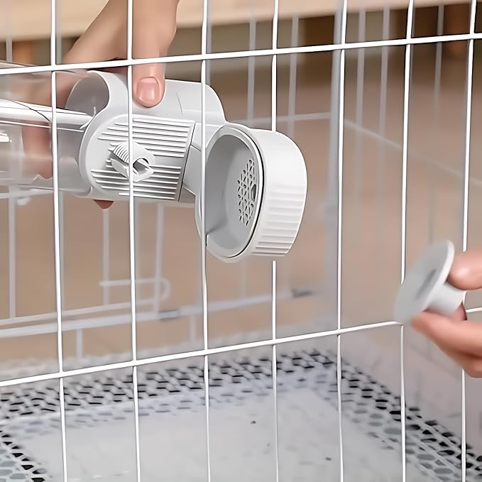 GPY Automatic Hanging Gravity Pet Feeder and Water Dispenser Set ，Automatic Dog Feeder and Dog Water Dispenser for Dogs Cats Pets Animals Large Capacity (Blue Water Feeder&Food Feeder) (Grey)-PawvioPets