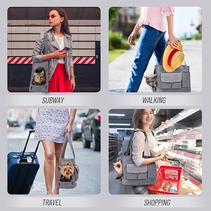 Dog Carrier, Cat Carrier, Pet Carrier, Foldable Waterproof Premium Oxford Cloth Dog Purse, Portable Bag Carrier for Small to Medium Cat and Small Dog-PawvioPets