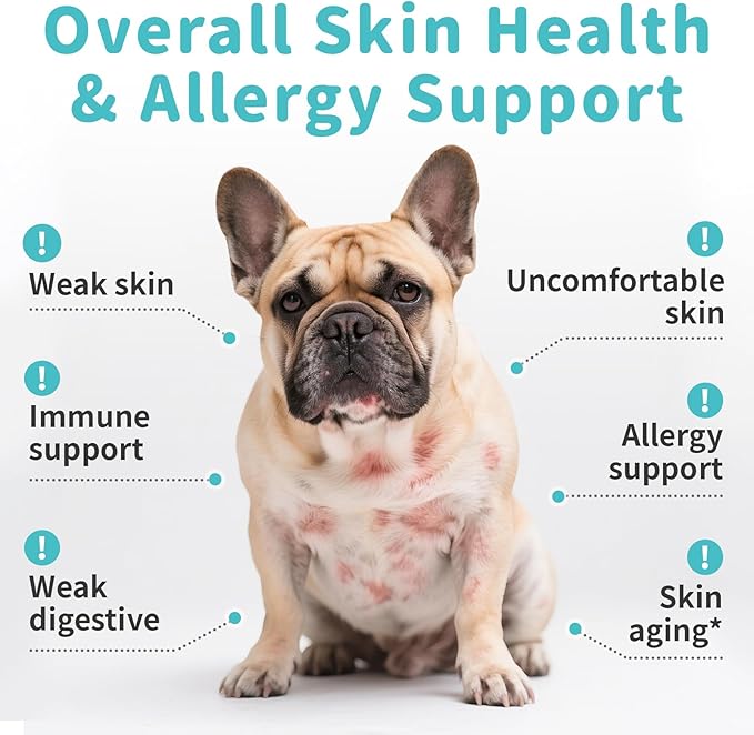 Dog Skin & Allergy Chews - Dog Probiotics for Sensitive Skin Health Support - Allergy Relief - Support Seasonal Allergies, Immune & Gut & Digestive Health Supplement - Chicken Flavor - 90 Count-PawvioPets