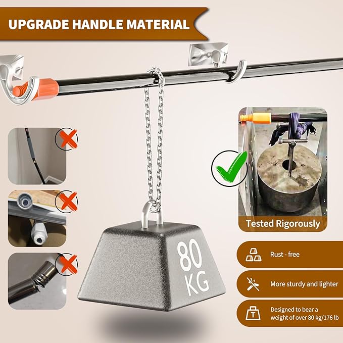 3 in 1 Carpet rake Kit for Pet Hair Removal Tool - Reusable Pet Hair Remover broom w 58"Adjustable Long Handle, Dog & Cat Carpet Scraper, Pet Hair Remover for Rugs, Mats, Couch, Curtains(Orange)-PawvioPets