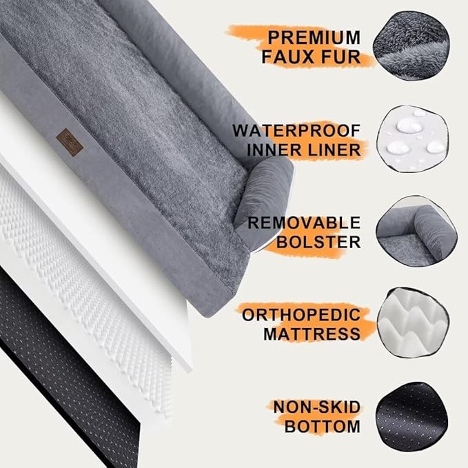 Small Dog Bed Waterproof Orthopedic Dog Beds for Small Dogs Cats Comfy Cat Bed with Washable Removable Cover-PawvioPets