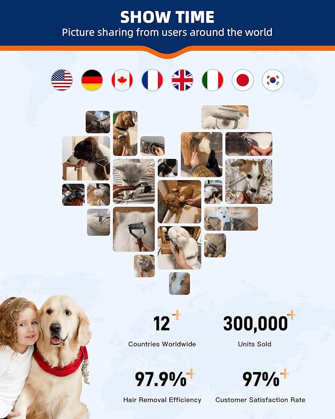 Extra Large 2-Sided Undercoat Rake for Dogs & Cats, Dog Brush for Shedding Remove Mats, Dematting Comb, Safe & Gentle Grooming Brush for German Shepherds Medium to Long-Haired Pets (Walnut Handle)-PawvioPets