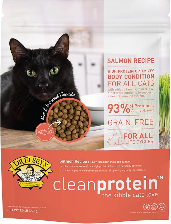 Dr. Elsey'S Cleanprotein Salmon Formula Dry Cat Food, 2 Pound (Pack of 1)-PawvioPets
