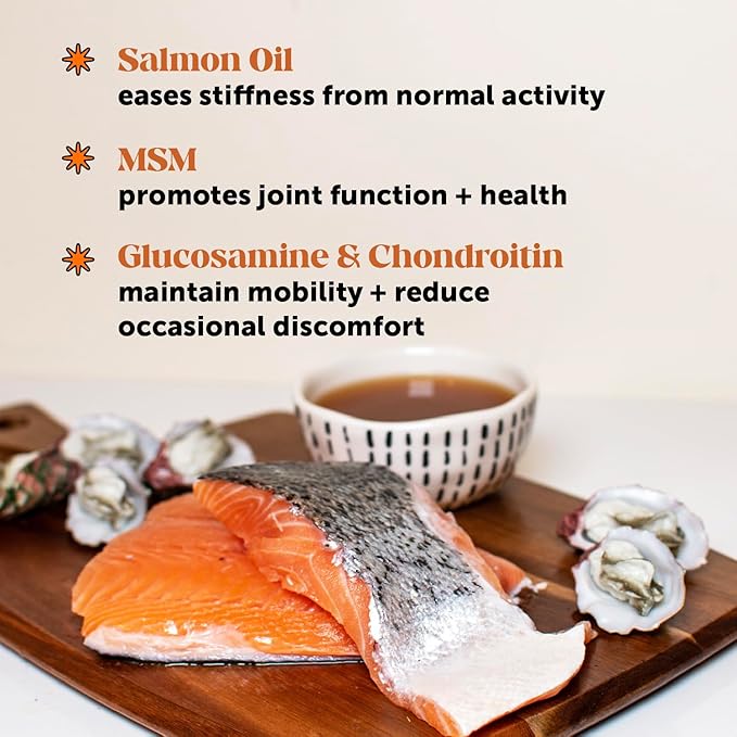 Dog Joint Supplement with Salmon Oil for Dogs - Ease Stiffness, Reduce Discomfort & Support Joint Mobility Liquid Supplement, Dog Food Topper Bone Broth with Glucosamine for Dogs (12 oz)-PawvioPets