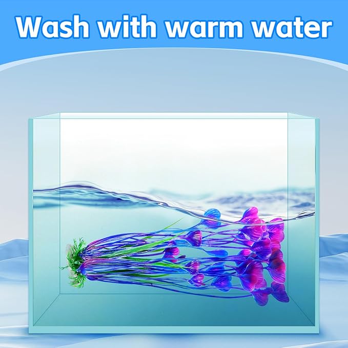 AQUANEAT Artificial Fish Tank Plants, Plastic Aquarium Accessories Large, 15.5 inch Purple Decorations, 2pcs-PawvioPets