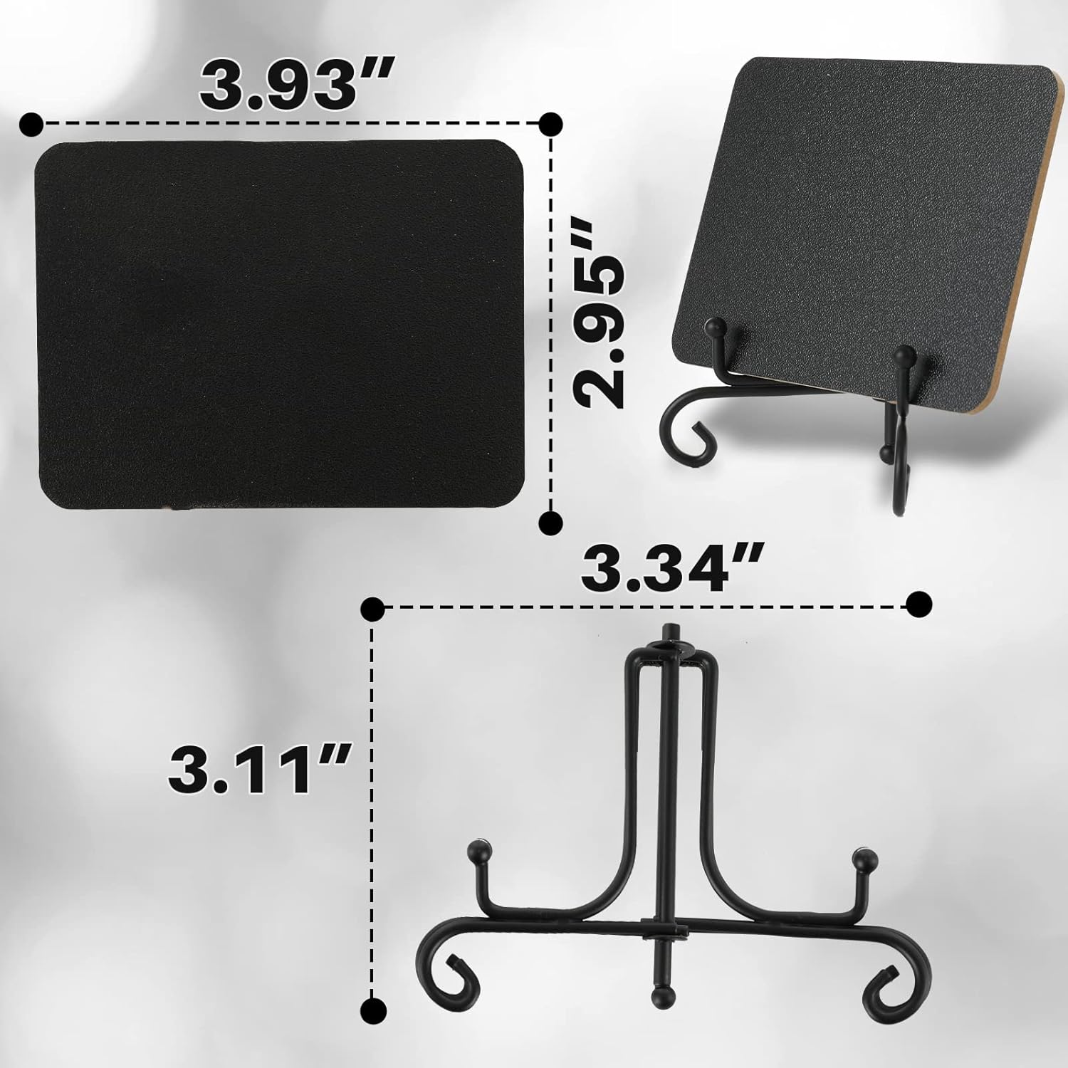 Mini Chalkboard Signs for Food Labels for Party Buffet, Small Place Cards or Name Tags with Iron Stand for Chafing Dish, Mimosa Bar Supplies, Wedding Chalk Board Sign with 2 Pens, 18 Pack Black