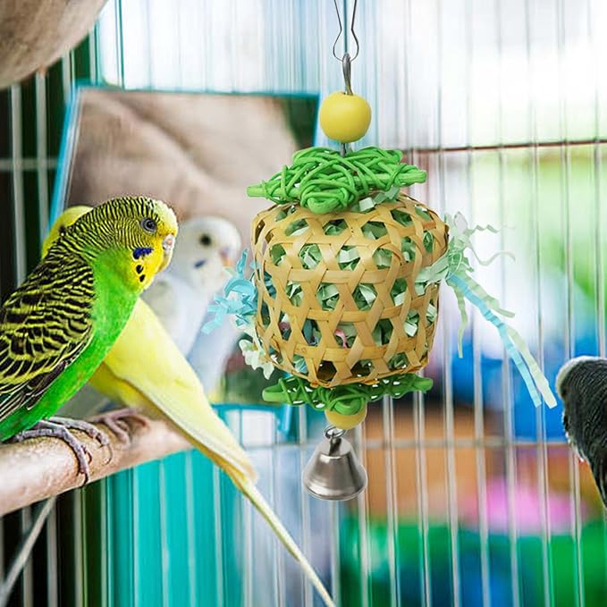 Bird Toys for Conures Parakeet, Birds Cage Accessories, Bird Shredding Foraging Toys for Cage-PawvioPets