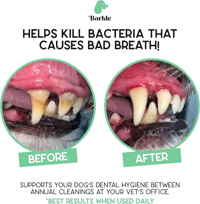 Barkle Vet Approved Dog Teeth Cleaning Toothpaste & Tooth Brushing Kit | Eliminate Plaque, Tartar & Bad Breath | Mint Dog Breath Freshener Gel | Puppy & Small Breed Safe | Free Finger Brush (60 Days)-PawvioPets