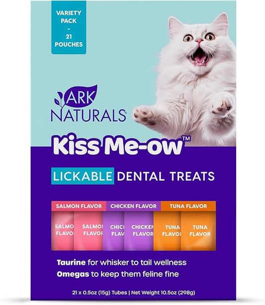 Ark Naturals, Kiss Me-Ow Lickable Variety Pack, 21 x 0.5 oz Assorted Tubes-PawvioPets