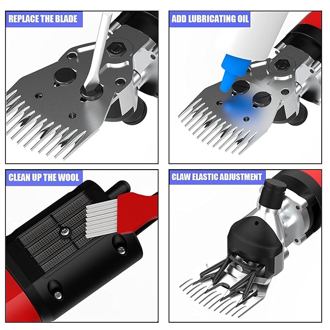 550W Professional Electric Sheep Clipper, 6 Speeds Heavy Duty Dog Shears for Thick Fur-PawvioPets