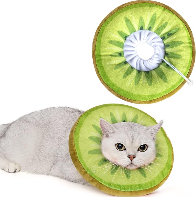 ANWA Adjustable Cat Cone Collar Soft, Cute Cat Donut Collar After Surgery, Kitten Recovery Cones to Stop Licking-PawvioPets