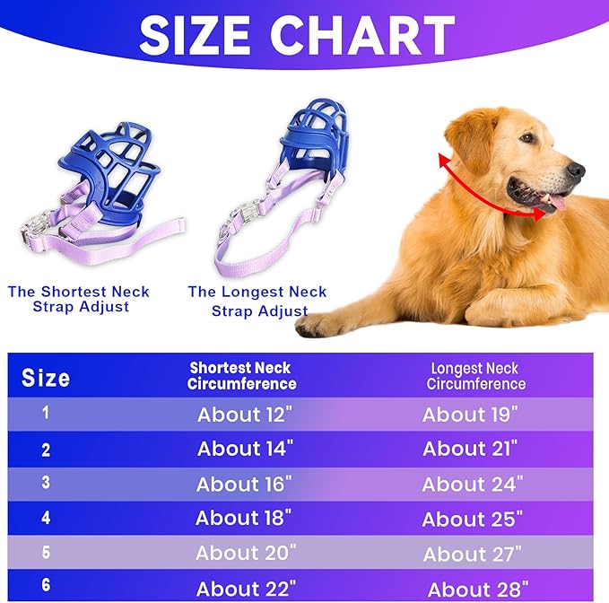 Basket Muzzle Allows Panting Drinking, Anti Biting Chewing, Suitable for Grooming Trimming Training, for Small Medium Large Dogs (Blue, Size 4)-PawvioPets