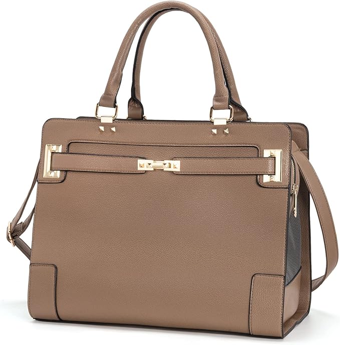 Fashion Pet Carrier Dog Cat Carrier Purse Soft-Sided Leather Handbag Pet Tote Bag for Small Dogs Puppy and Cats TSA Airline Approved (Khaki)-PawvioPets