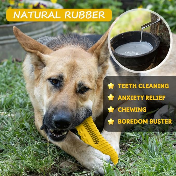 Dog Toys for Aggressive Chewers Large Medium Breed, Indestructible Dog Toothbrush Chew Toys, Squeaky Interactive Tough Extremely Durable, Dogs Toys to Keep Them Busy-PawvioPets