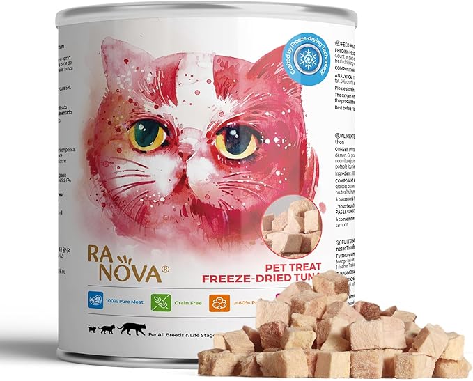 Freeze Dried Cat Treats - 100% Tuna Grain Free Raw - Natural Balance Limited Ingredient High Protein Cat Snacks 130g/4.59oz - Picky Eater Challenger-PawvioPets