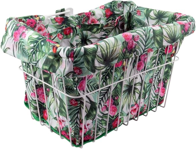 Cruiser Candy Bike Basket Liner Waterproof, Universal Fit for Most Bike Baskets, Stylish 2in1Tote, Bike Basket Cover, EBiKE Front Wire Or Wicker Bike Baskets Fits Up to 15x12x10-PawvioPets