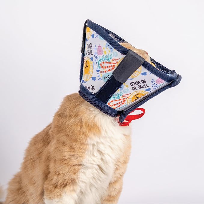 Cat Cone Collar – Colorful Cat Pattern - Lightweight Recovery Cone for Cats, Anti-Lick & Anti-Scratch, Vet Recommended, Elizabethan Collar (Colorful, XS [Neck Girth: 8.6"-12.2"])-PawvioPets
