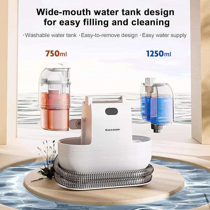 COCEAN Multi-Purpose Portable Carpet and Upholstery Cleaner, Carpet Cleaner Machine Powerful Suction Spot Cleaning, Deep Stain Cleaning for Carpet, Car Seats, Pets, Couches, with Dual Size BrushHead-PawvioPets