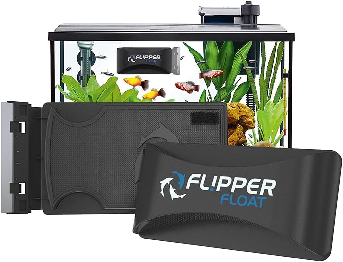 FL!PPER Flipper Cleaner Float - 2-in-1 Floating Magnetic Aquarium Glass Cleaner - Fish Tank Cleaner - Scrubber & Scraper Aquarium Cleaning Tools - Floating Fish Tank Cleaner, Standard-PawvioPets